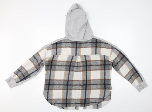 Preworn Womens Grey Check Pullover Hoodie