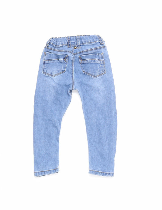 Denim & Co. Boys Blue Denim Cargo Jeans Size 12-18 Months