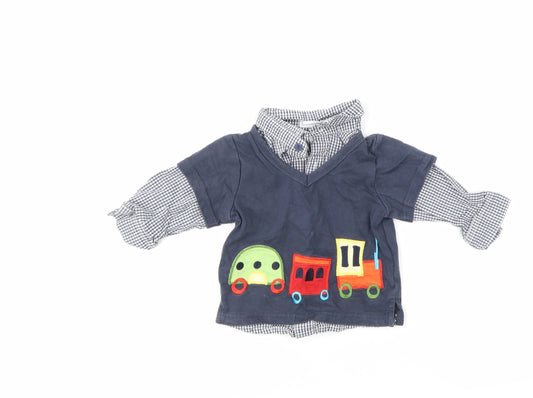 Additional front view of H&M boys’ blue jumper, size 3-6, months