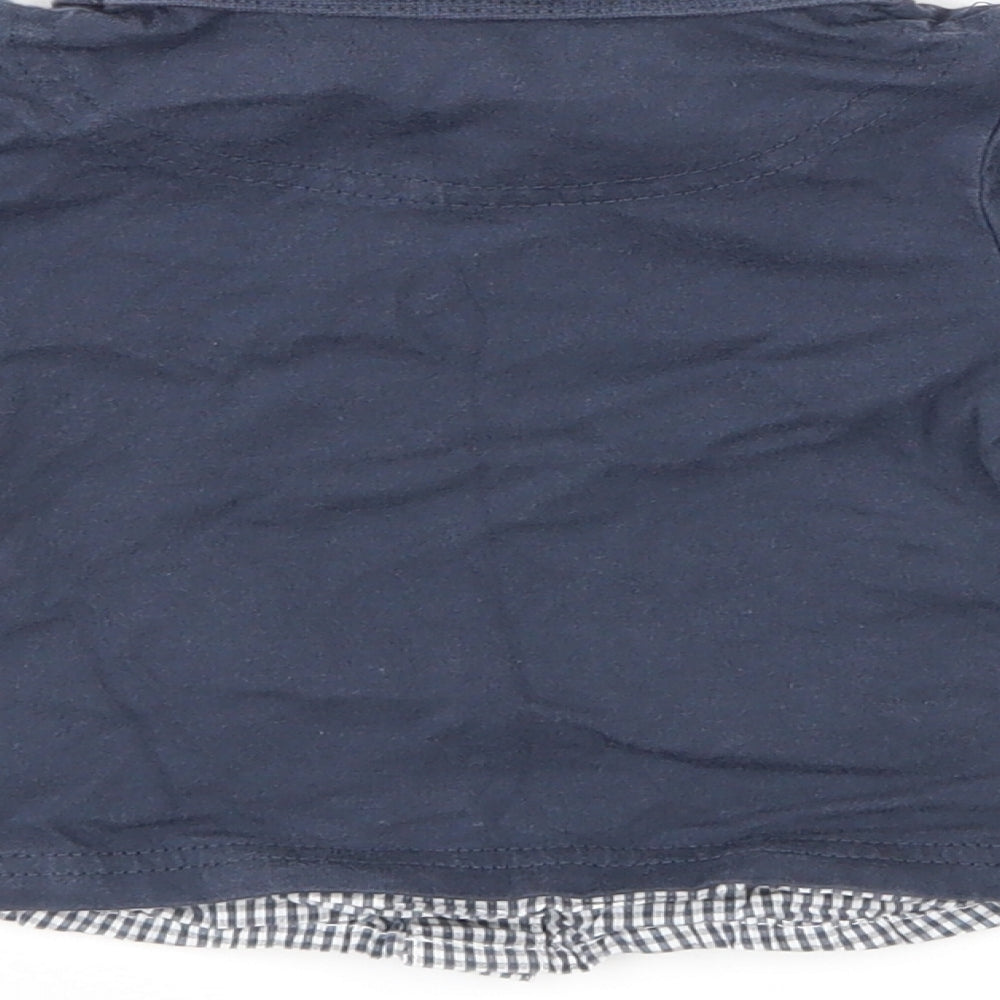 Brand and care label for H&M boys’ blue jumper, size 3-6, months