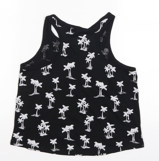 H&M Girls Black Basic Tank Size 10-11 Years