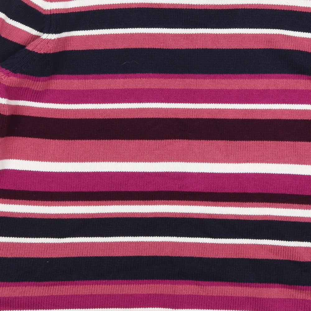 isle Womens Pink Striped Pullover Jumper Size S