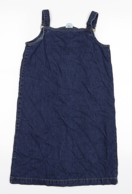 River Island Girls Blue Pinafore/Dungaree Dress Size 10 Years