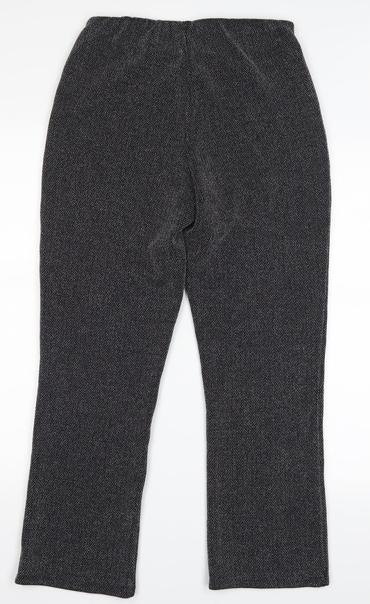 straight led Womens Black Trousers Size 10 L25 in