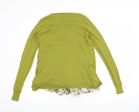 NEXT Womens Green Floral Cardigan Jumper Size 8 - Cardigan and top all in one