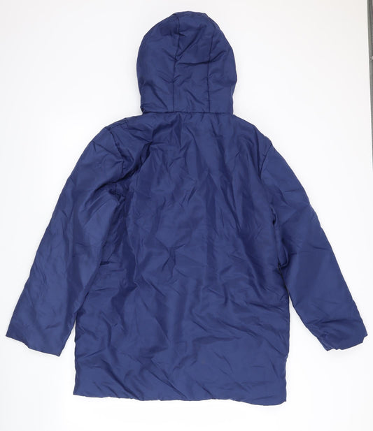 Anne De Lancay Womens Blue Jacket Coat Size M