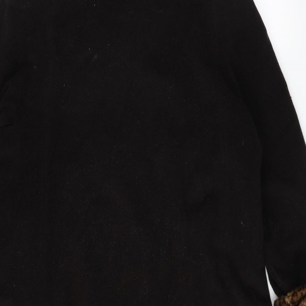 Milo Womens Black Overcoat Coat Size 10