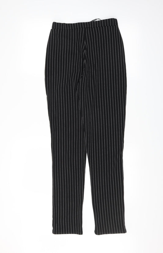 PRETTYLITTLETHING Womens Black Trousers Size 10 L28 in