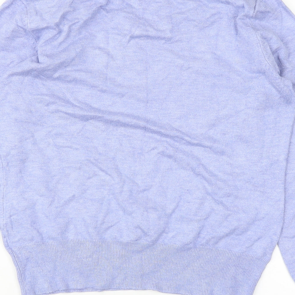 Brand and care label for M&Co women’s blue jumper, size UK 12