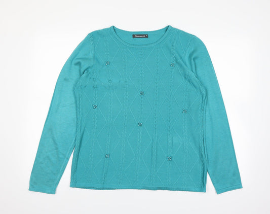Bonmarché Womens Blue Pullover Jumper Size M