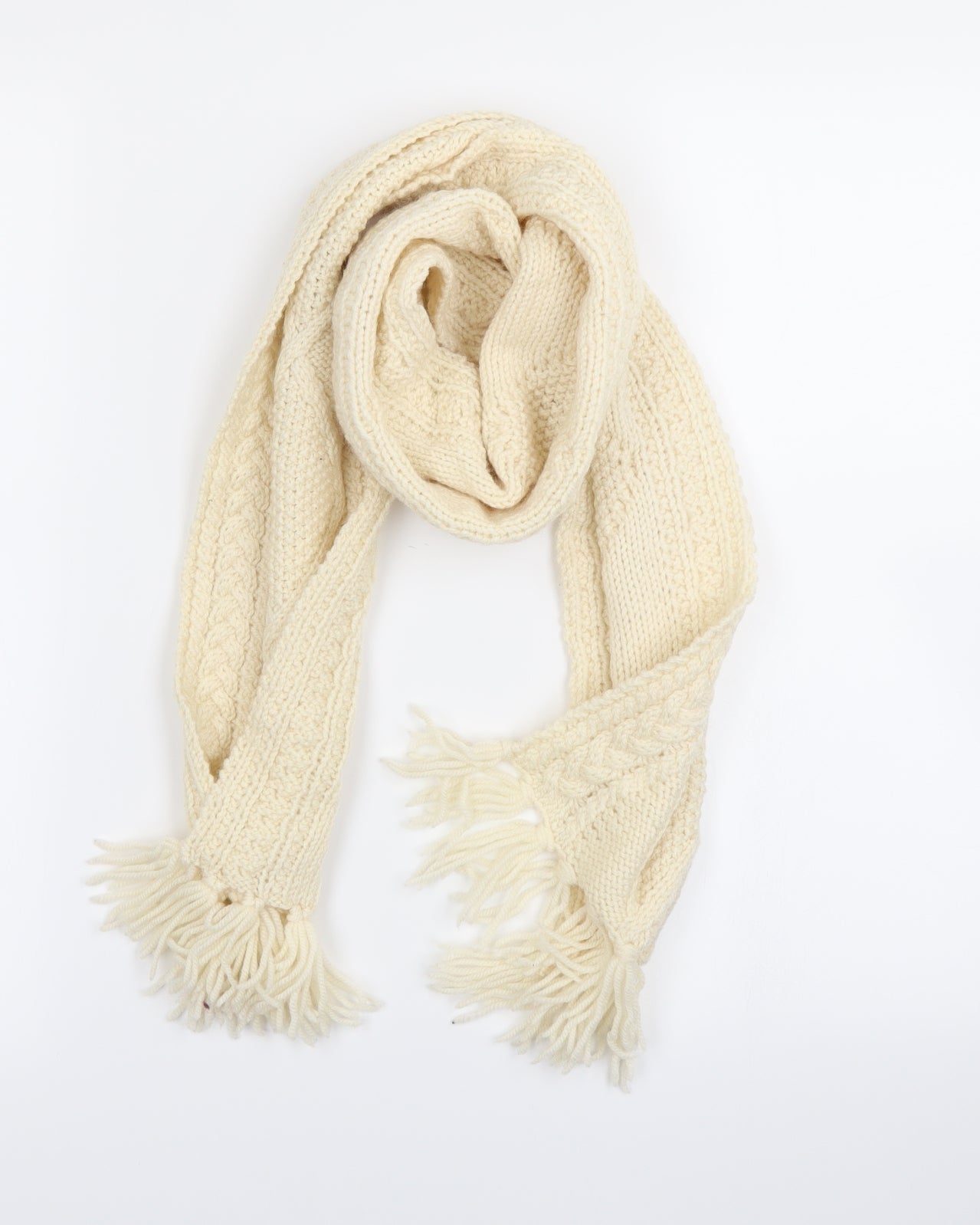 Front view of Preworn women’s ivory scarf