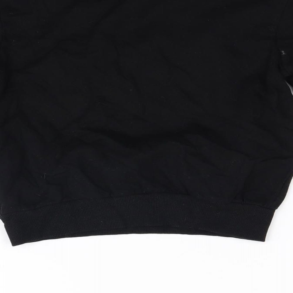 Brand and care label for studio girls’ black jumper, size 6-7, years