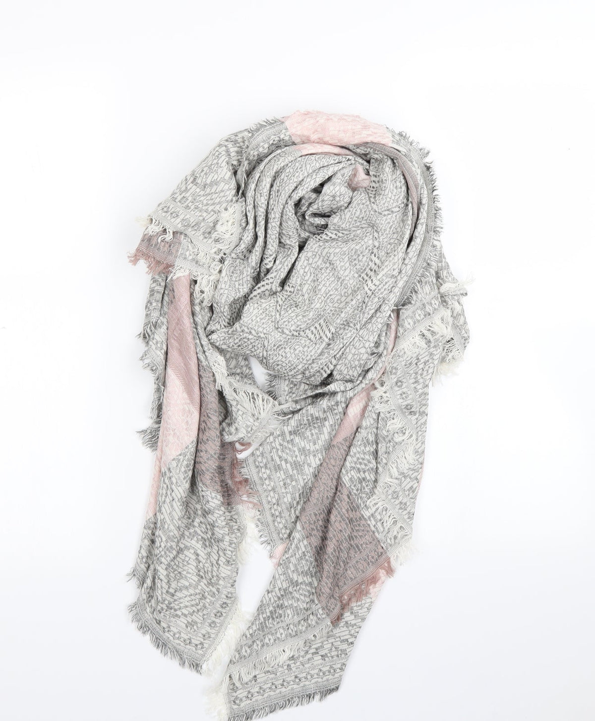 Front view of Preworn women’s grey scarf