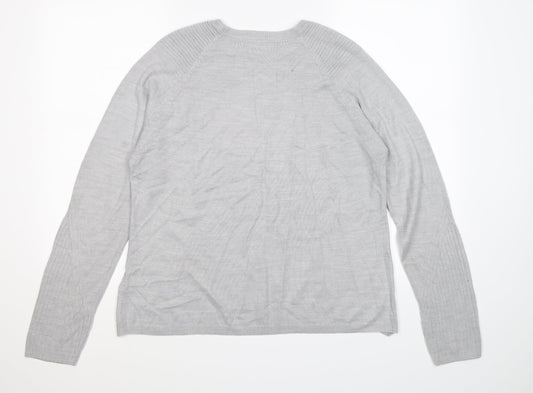 Marks and Spencer Womens Grey Knit Pullover Jumper Size 14
