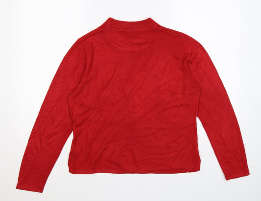 Classics Womens Red Knit Pullover Jumper Size 14