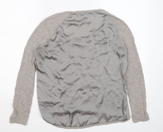 Cubus Womens Grey Knit Pullover Jumper Size M - satin back