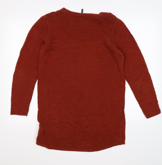 frequent Womens Brown Striped Knit Pullover Jumper Size M