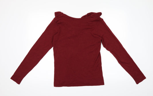 Boohoo Womens Red Cardigan Jumper Size 10