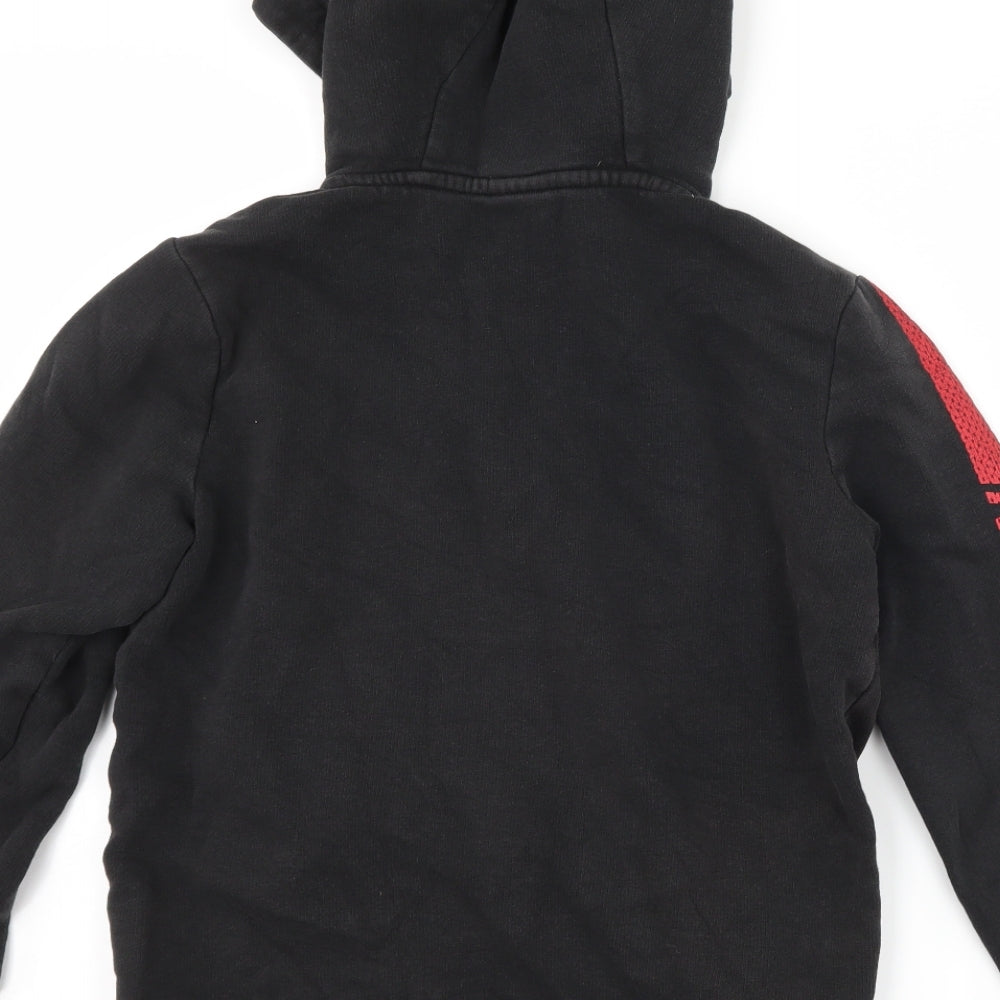 Brand and care label for F&F boys’ blue pullover hoodie, size 10-11, years - graphic