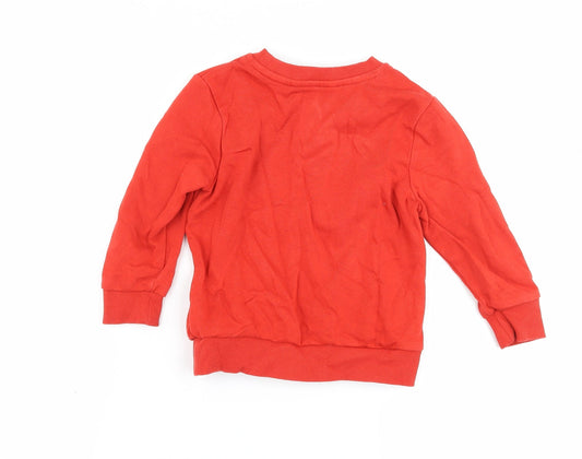 George Boys Red Pullover Jumper Size 18-24 Months - Dinosaur