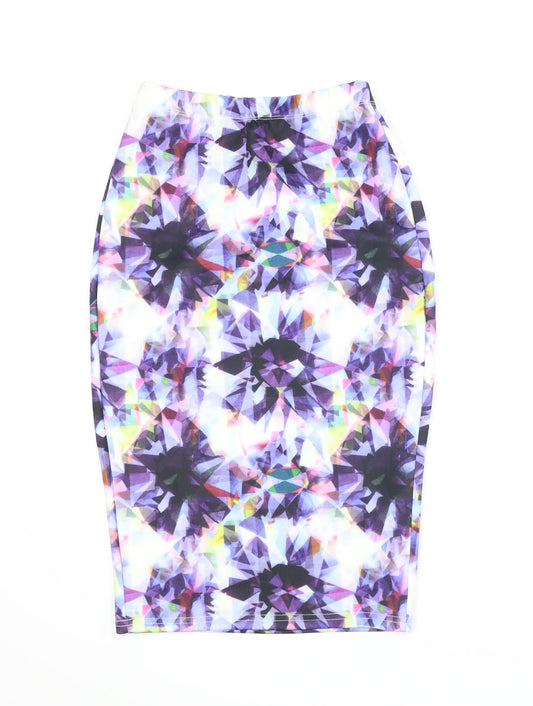 AX Paris Womens Purple Argyle/Diamond Straight & Pencil Skirt Size 8