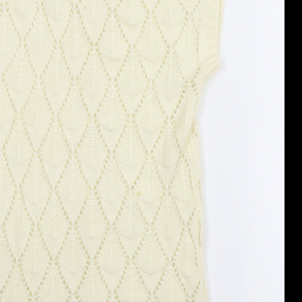 YD Girls Ivory Cardigan Jumper Size 11-12 Years
