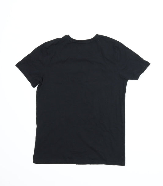 Primark Boys Black Basic T-Shirt Size M - Fortnite