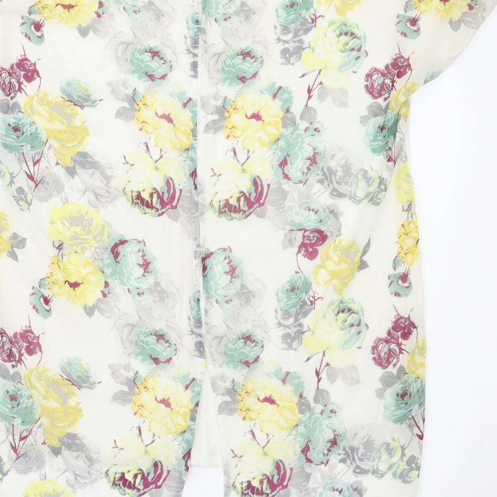 Next Womens White Floral Basic T-Shirt Size 10