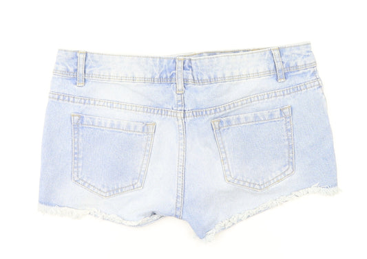 Denim &co Womens Blue Hot Pants Shorts Size 8
