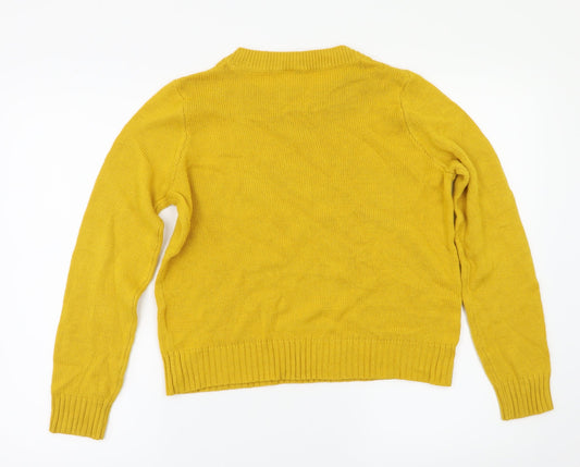H&M Womens Yellow Pullover Jumper Size S