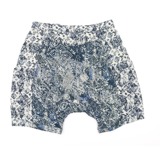 Five people Womens Blue Floral Paperbag Shorts Size 4