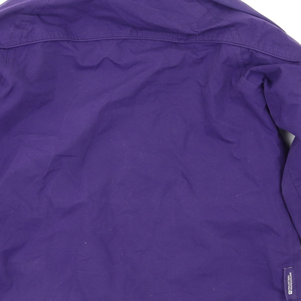 Brand and care label for mountin Wearhouse girls’ purple basic coat coat, size 7-8, years