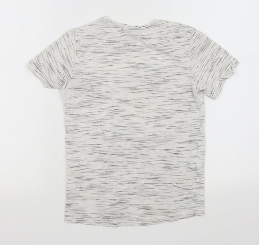 Preworn Girls Grey Spotted Basic T-Shirt Size 8-9 Years