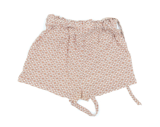 Primark Womens Beige Floral Hot Pants Shorts Size 6