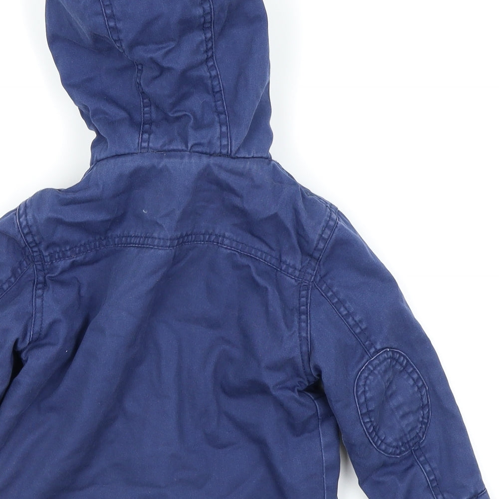 Asda George Boys Blue Basic Coat Coat Size 9-12 Months
