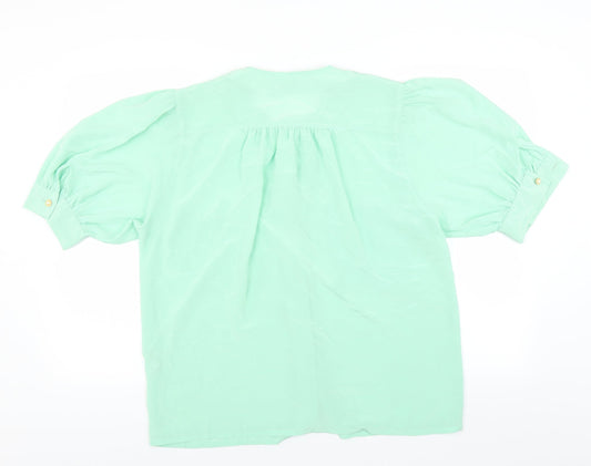 Bianca Womens Green Basic Blouse Size 12