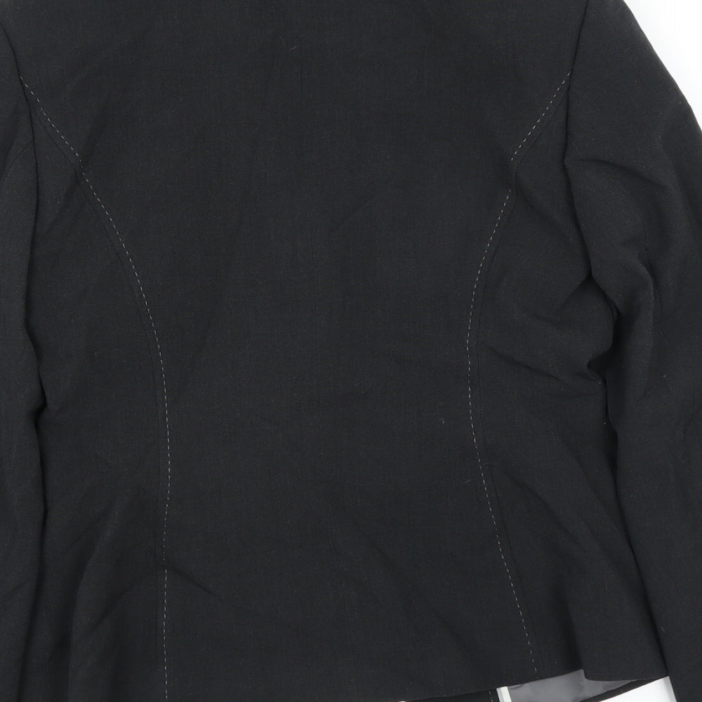 Brand and care label for Marks & Spencer women’s black jacket suit jacket, size UK 8