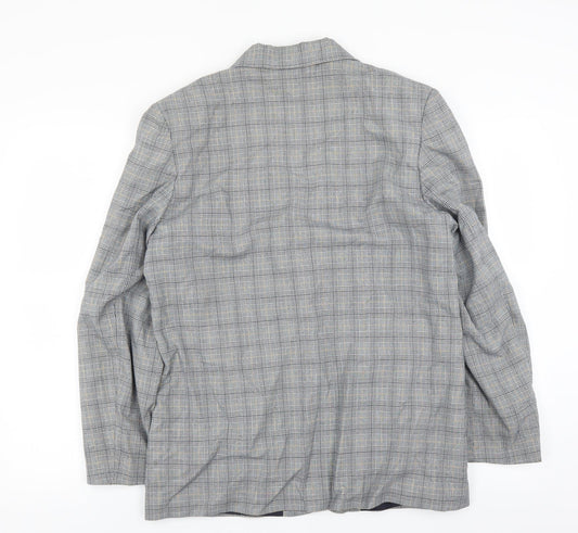 BHS Womens Blue Plaid Jacket Suit Jacket Size 14