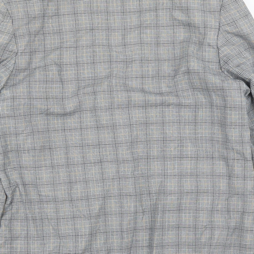 Brand and care label for BHS women’s blue plaid jacket suit jacket, size UK 14