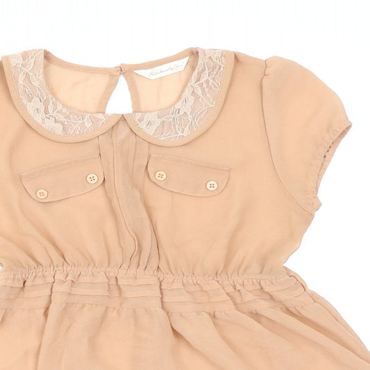 Fabulously Chic Girls Brown T-Shirt Dress Size 12-13 Years