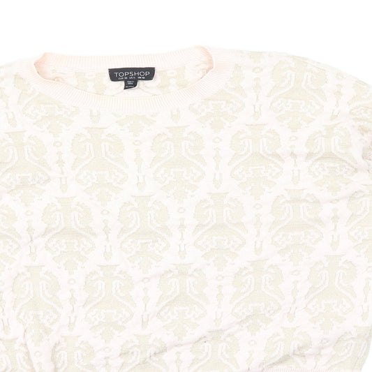 Topshop Womens Pink Floral Pullover Jumper Size 10