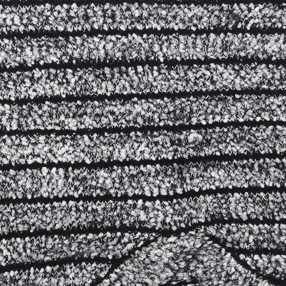 Brand and care label for Klass women’s grey striped jumper, size L