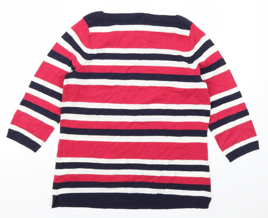 Papaya Womens Pink Striped Pullover Jumper Size 12