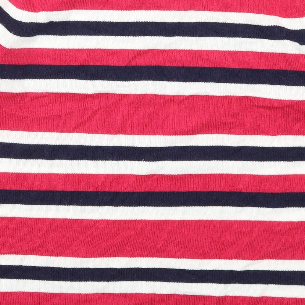 Brand and care label for Papaya women’s pink striped jumper, size UK 12