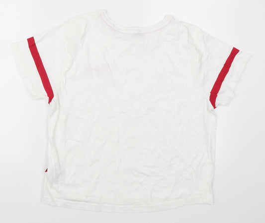 New Look Girls White Solid Top Pyjama Set Size L - Fri-Yay