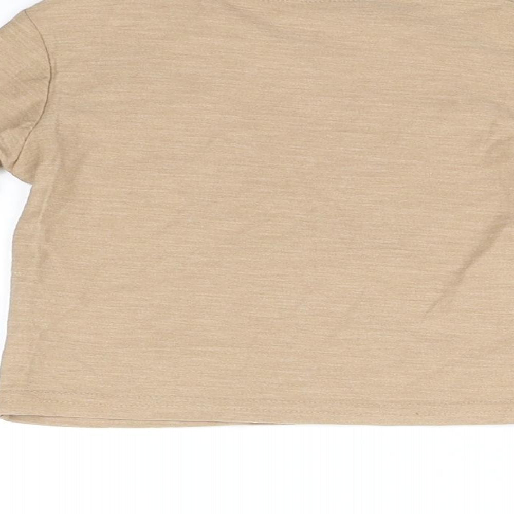 Brand and care label for Tu Beige Basic T-Shirt, size 3-6, Months