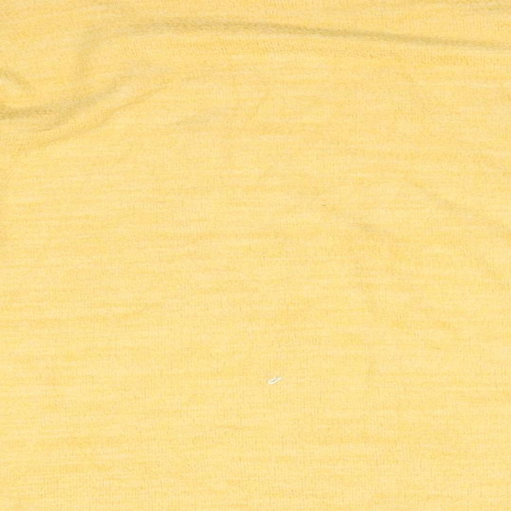 Brand and care label for H&M women’s yellow jumper, size M