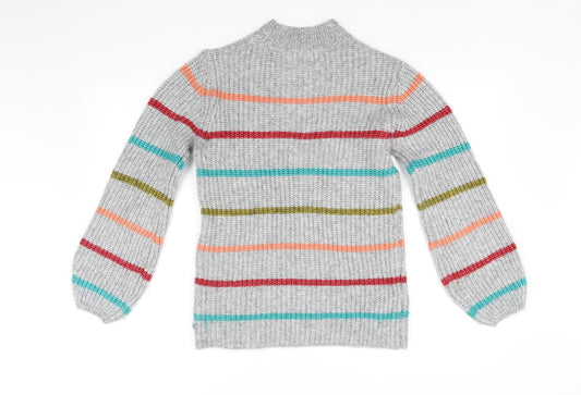 Papaya Womens Grey Striped Pullover Jumper Size S