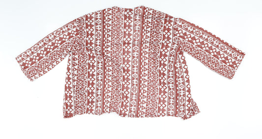 Divided by H&M Womens Red Geometric Cardigan Jumper Size XS