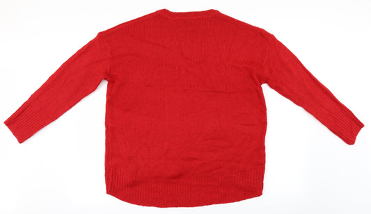 New Look Womens Red Pullover Jumper Size L